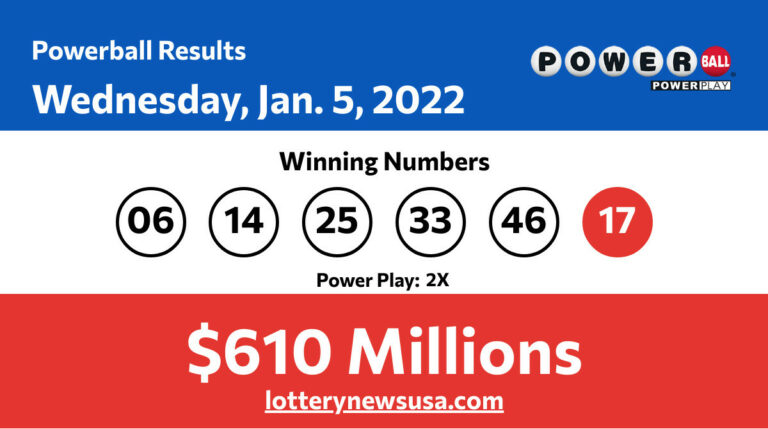Powerball winning number for Wednesday, January 05, 2022