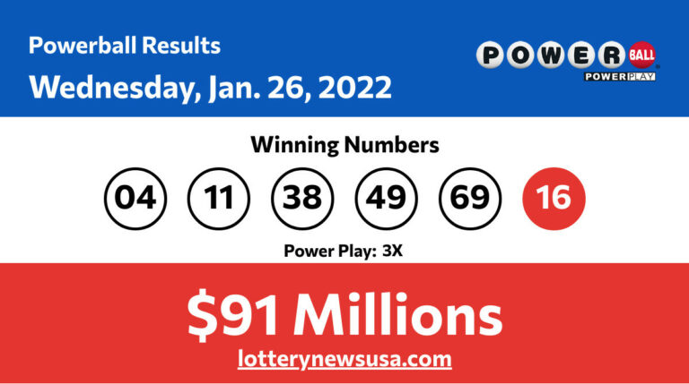 Powerball winning numbers for 01/26/22; Did anyone win the $91 millions jackpot? Powerball winning number for Wednesday, January 26, 2022