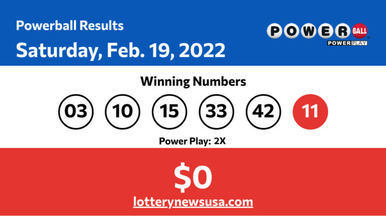 Powerball winning numbers for Saturday, Feb. 19, 2022; jackpot worth $0 Powerball winning number for Saturday, February 19, 2022