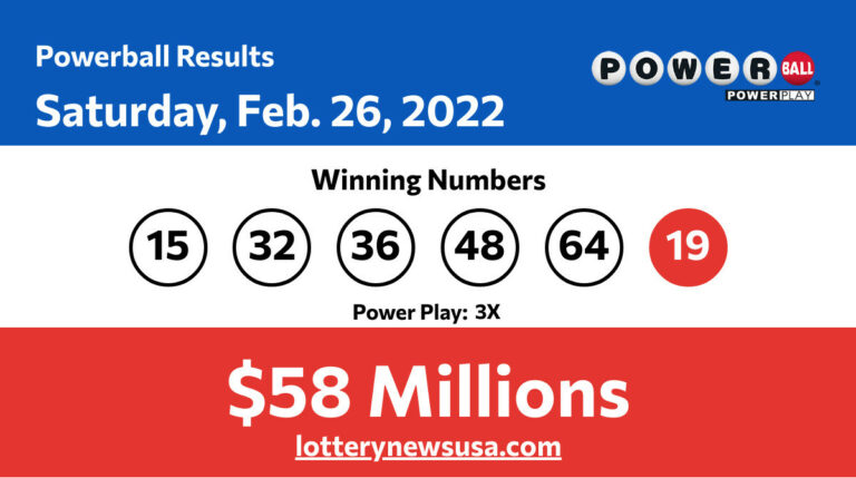 Powerball winning numbers for Saturday, Feb. 26, 2022; jackpot worth $58 millions Powerball winning number for Saturday, February 26, 2022