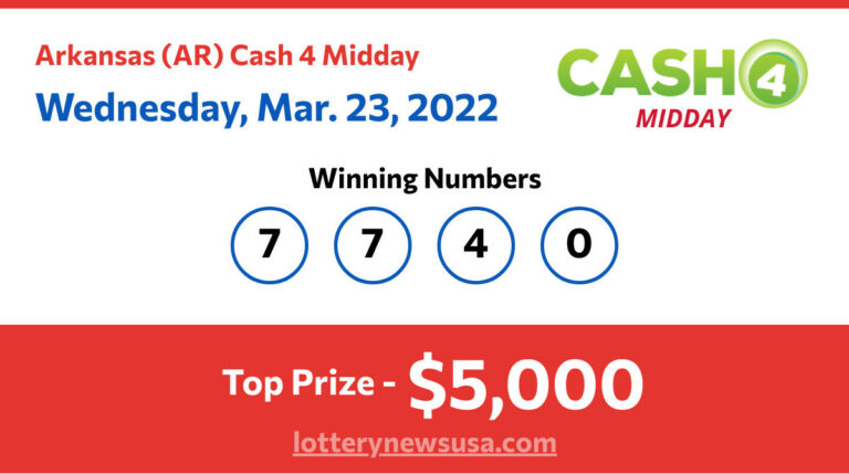 Cash 4 Midday winning number for Wednesday, March 23, 2022