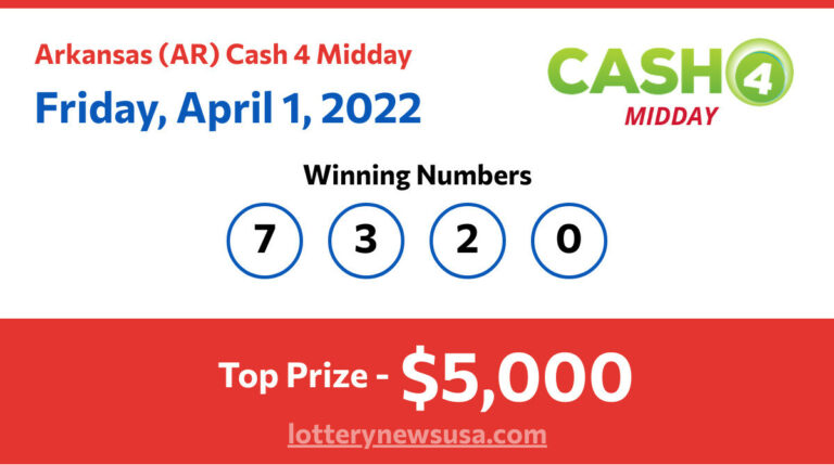 Cash 4 Midday winning number for Friday, April 01, 2022