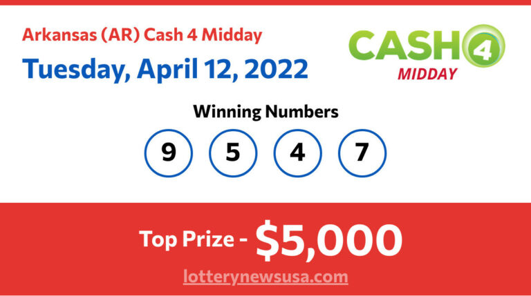 Cash 4 Midday winning number for Tuesday, April 12, 2022