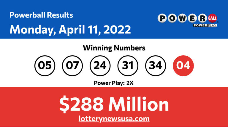 Powerball winning numbers for Monday, April 11, 2022; Did anyone win the Powerball jackpot worth $288 million? Powerball winning number for Monday, April 11, 2022