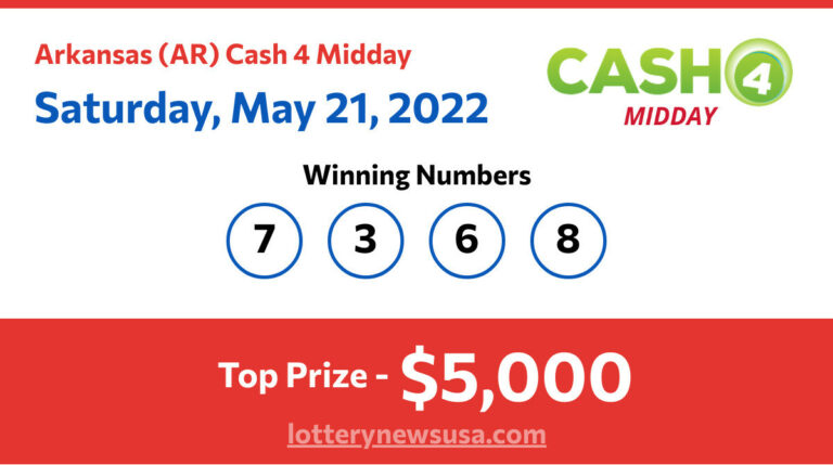 Cash 4 Midday winning number for Saturday, May 21, 2022