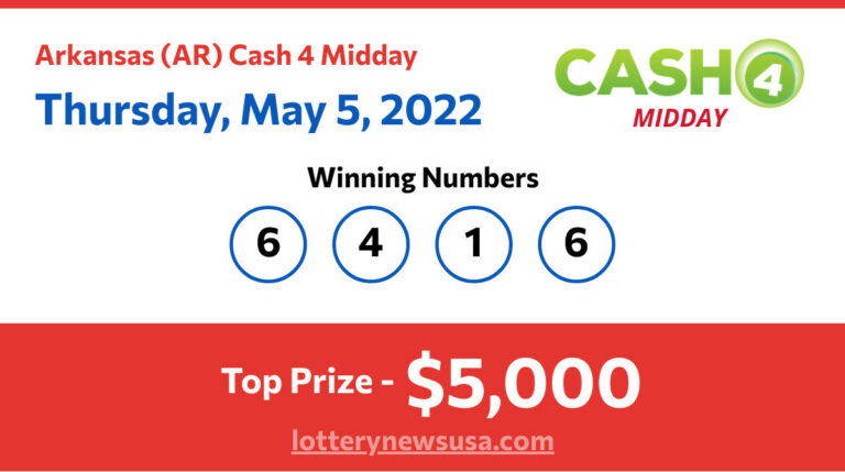 Cash 4 Midday winning number for Thursday, May 05, 2022