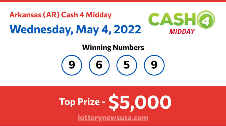 Cash 4 Midday winning number for Wednesday, May 04, 2022
