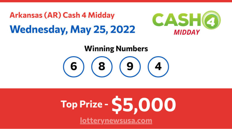 Cash 4 Midday winning number for Wednesday, May 25, 2022