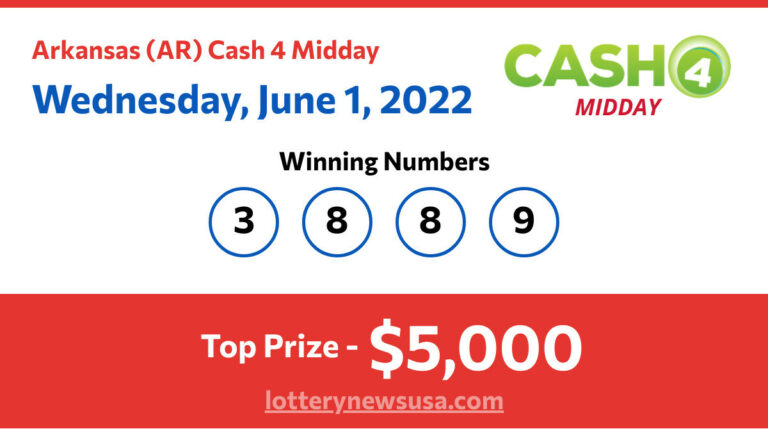 Cash 4 Midday winning number for Wednesday, June 01, 2022