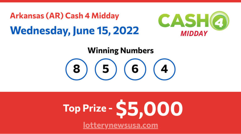 Cash 4 Midday winning number for Wednesday, June 15, 2022