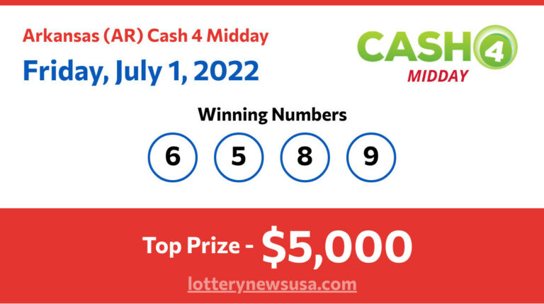 Cash 4 Midday winning number for Friday, July 01, 2022