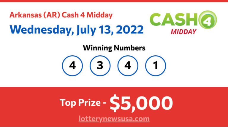 Cash 4 Midday winning number for Wednesday, July 13, 2022