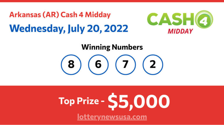 Cash 4 Midday winning number for Wednesday, July 20, 2022