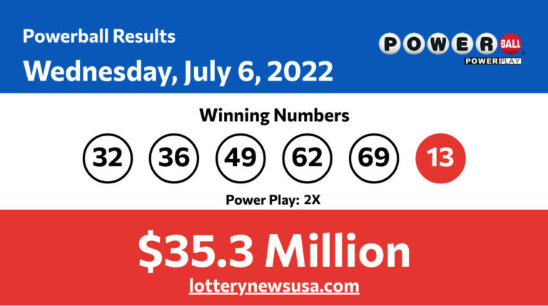 Powerball winning number for Wednesday, July 06, 2022