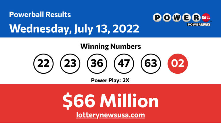 Powerball winning numbers for 07/13/22; Did anyone win the $66 million jackpot? Powerball winning number for Wednesday, July 13, 2022