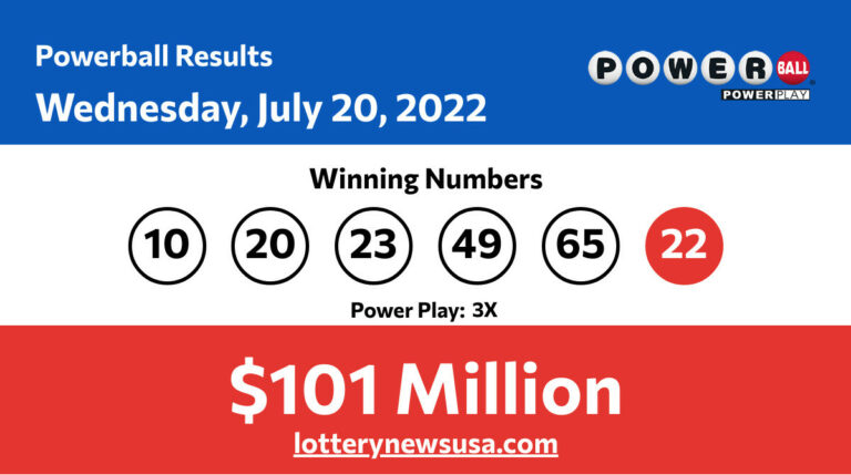 Powerball winning numbers for 07/20/22; Did anyone win the $101 million jackpot? Powerball winning number for Wednesday, July 20, 2022
