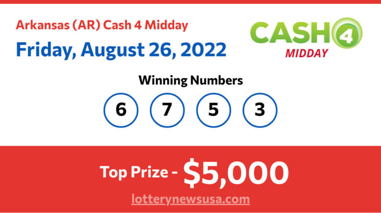 Cash 4 Midday winning number for Friday, August 26, 2022