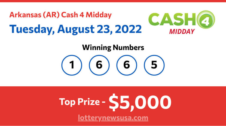 Cash 4 Midday winning number for Tuesday, August 23, 2022