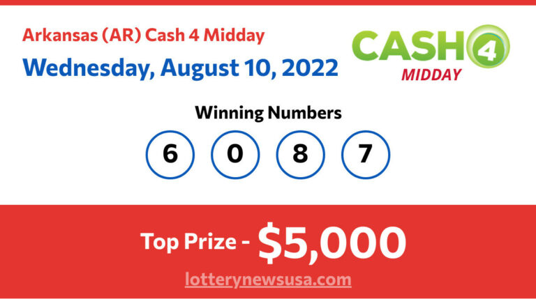 Cash 4 Midday winning number for Wednesday, August 10, 2022