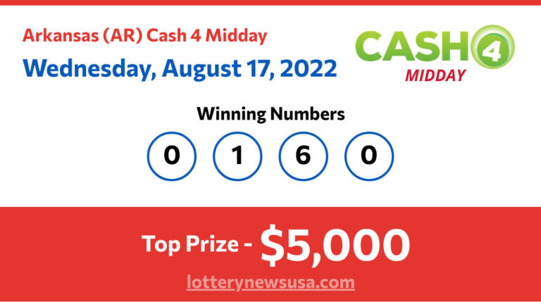 Cash 4 Midday winning number for Wednesday, August 17, 2022