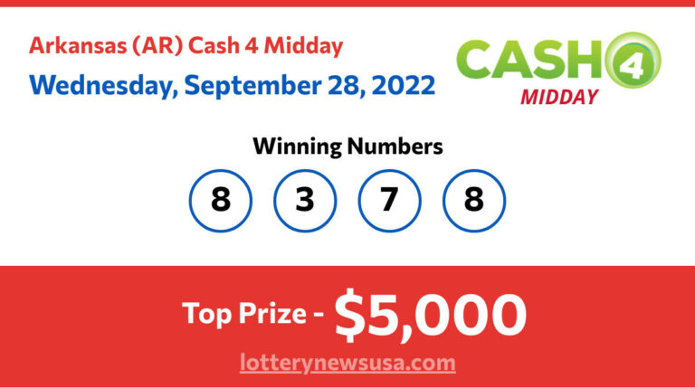 Cash 4 Midday winning number for Wednesday, September 28, 2022
