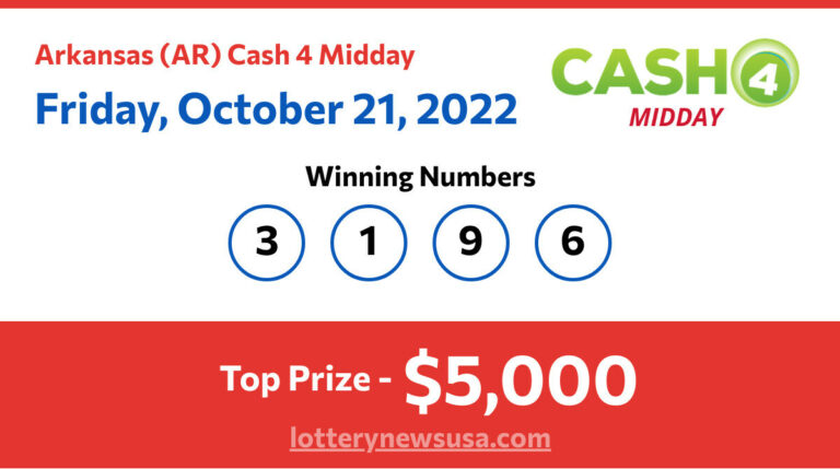 Cash 4 Midday winning number for Friday, October 21, 2022