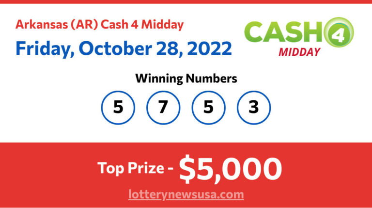 Cash 4 Midday winning number for Friday, October 28, 2022