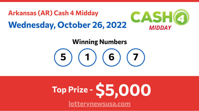 Cash 4 Midday winning number for Wednesday, October 26, 2022
