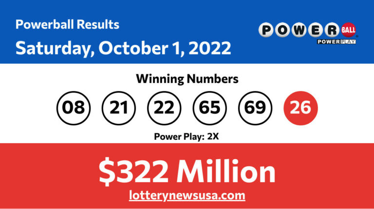 Powerball winning number for Saturday, October 01, 2022