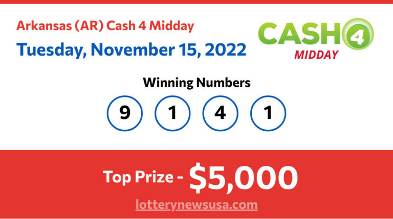 Cash 4 Midday winning number for Tuesday, November 15, 2022