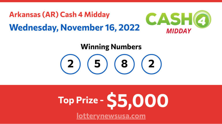 Cash 4 Midday winning number for Wednesday, November 16, 2022