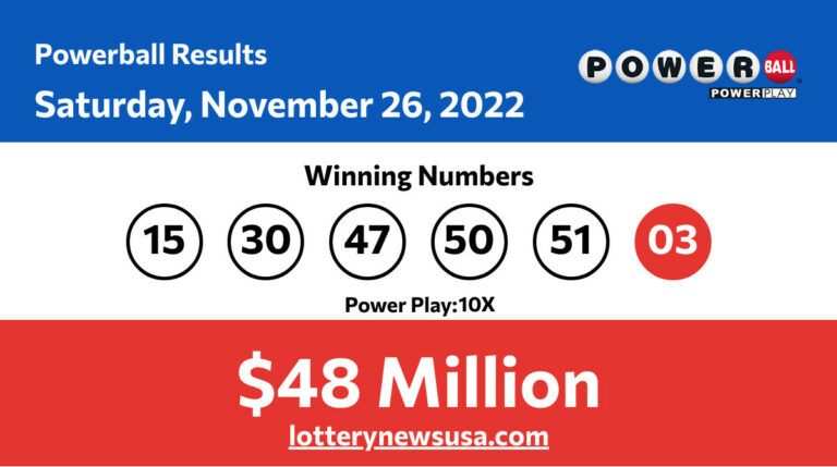 Powerball winning numbers for 11/26/22; Did anyone win the $48 million jackpot? Powerball winning number for Saturday, November 26, 2022