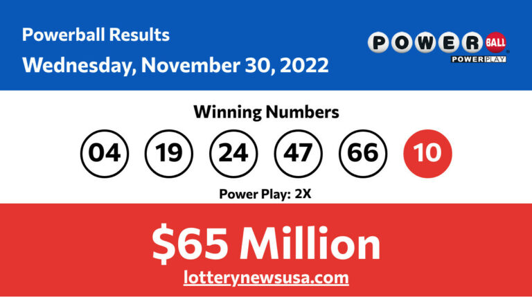 Powerball winning numbers for Wednesday, November 30, 2022; jackpot worth $65 million Powerball winning number for Wednesday, November 30, 2022