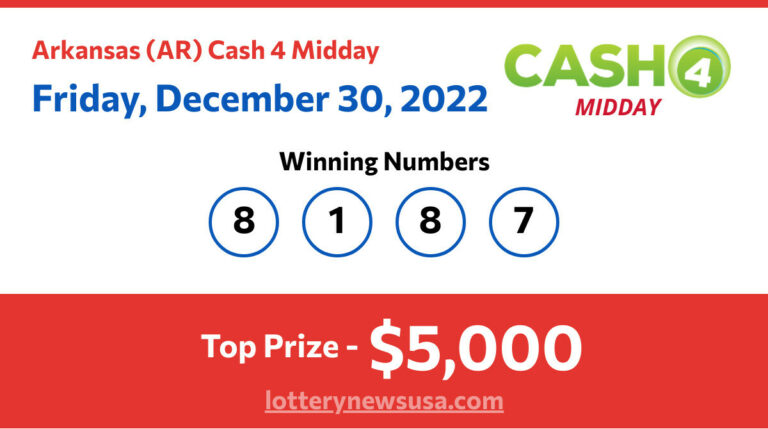 Cash 4 Midday winning number for Friday, December 30, 2022