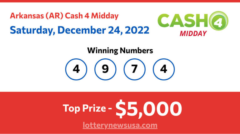 Cash 4 Midday winning number for Saturday, December 24, 2022