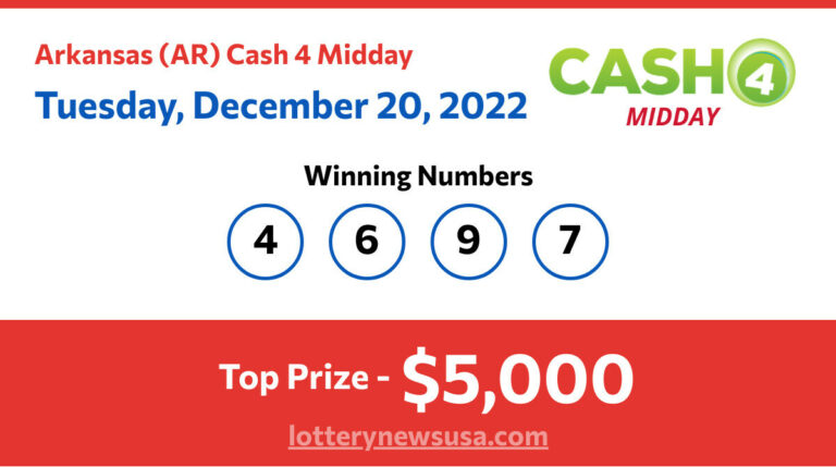 Cash 4 Midday winning number for Tuesday, December 20, 2022