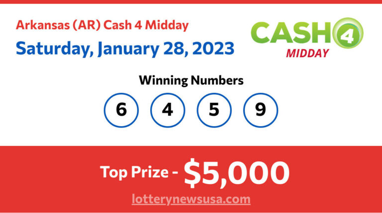 Cash 4 Midday winning number for Saturday, January 28, 2023