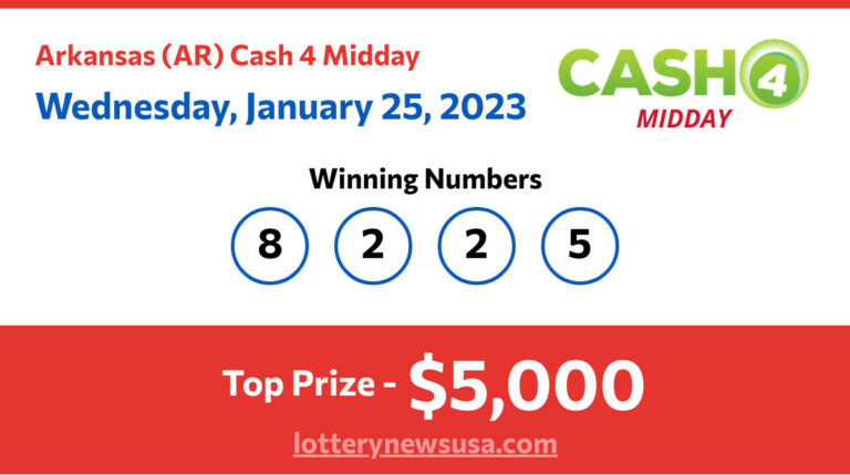Cash 4 Midday winning number for Wednesday, January 25, 2023