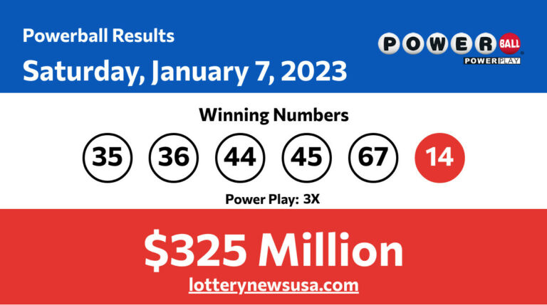 Powerball winning numbers for 01/07/23; Did anyone win the $325 million jackpot? Powerball winning number for Saturday, January 07, 2023