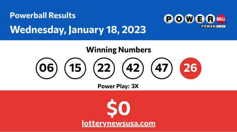 Powerball winning numbers for Wednesday, January 18, 2023; jackpot worth $0 Powerball winning number for Wednesday, January 18, 2023
