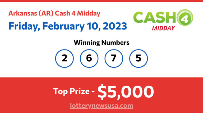Cash 4 Midday winning number for Friday, February 10, 2023
