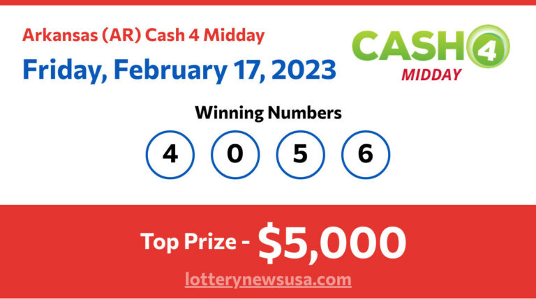 Cash 4 Midday winning number for Friday, February 17, 2023