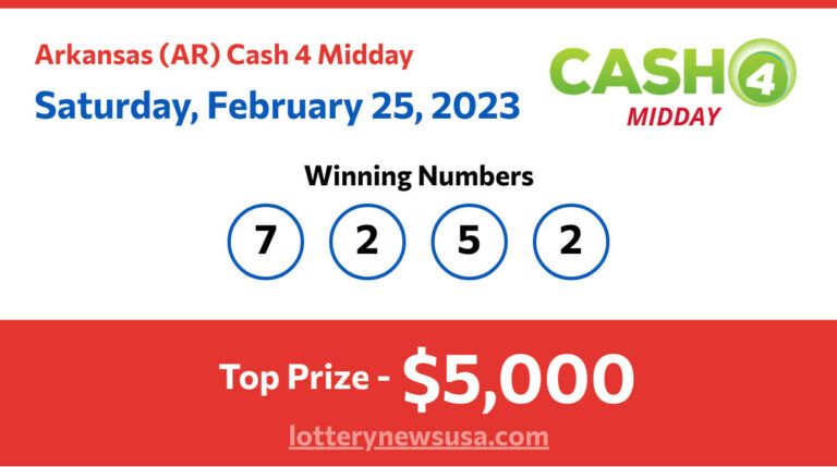 Cash 4 Midday winning number for Saturday, February 25, 2023