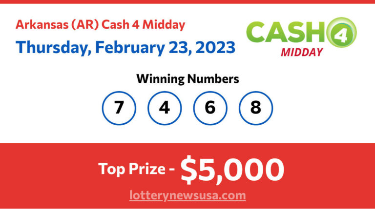Cash 4 Midday winning number for Thursday, February 23, 2023