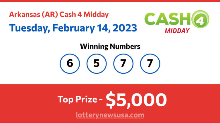 Cash 4 Midday winning number for Tuesday, February 14, 2023