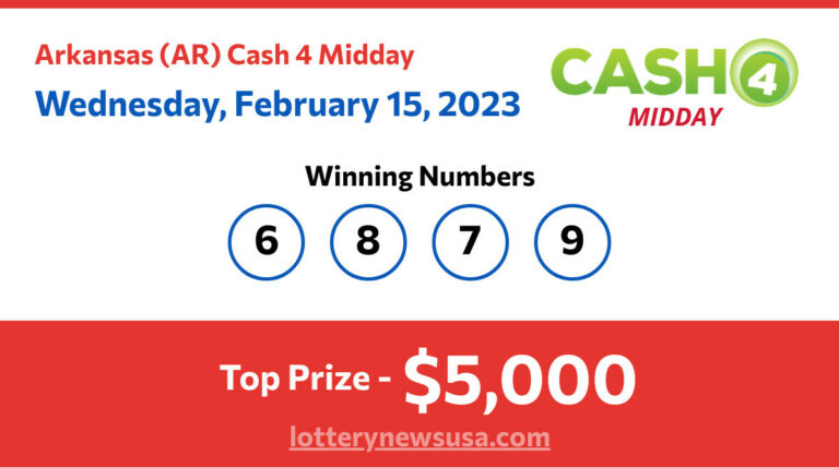 Cash 4 Midday winning number for Wednesday, February 15, 2023