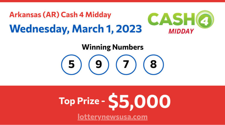 Cash 4 Midday winning number for Wednesday, March 01, 2023