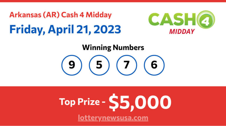 Cash 4 Midday winning number for Friday, April 21, 2023