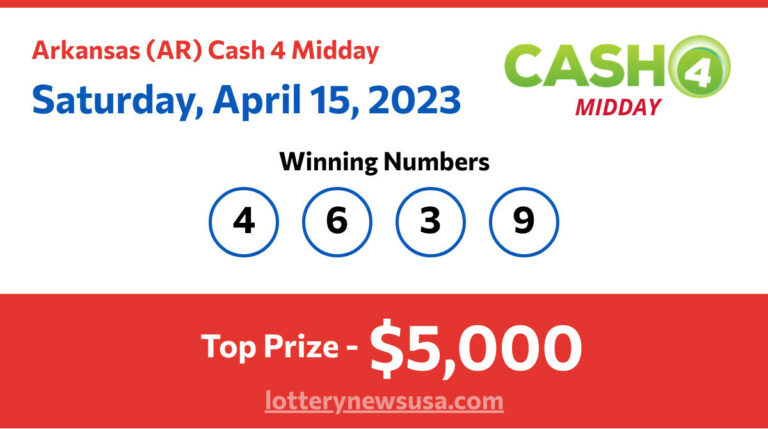 Cash 4 Midday winning number for Saturday, April 15, 2023