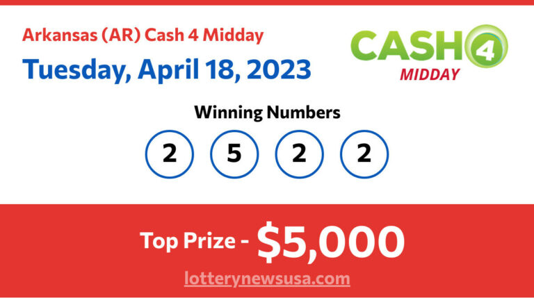 Cash 4 Midday winning number for Tuesday, April 18, 2023
